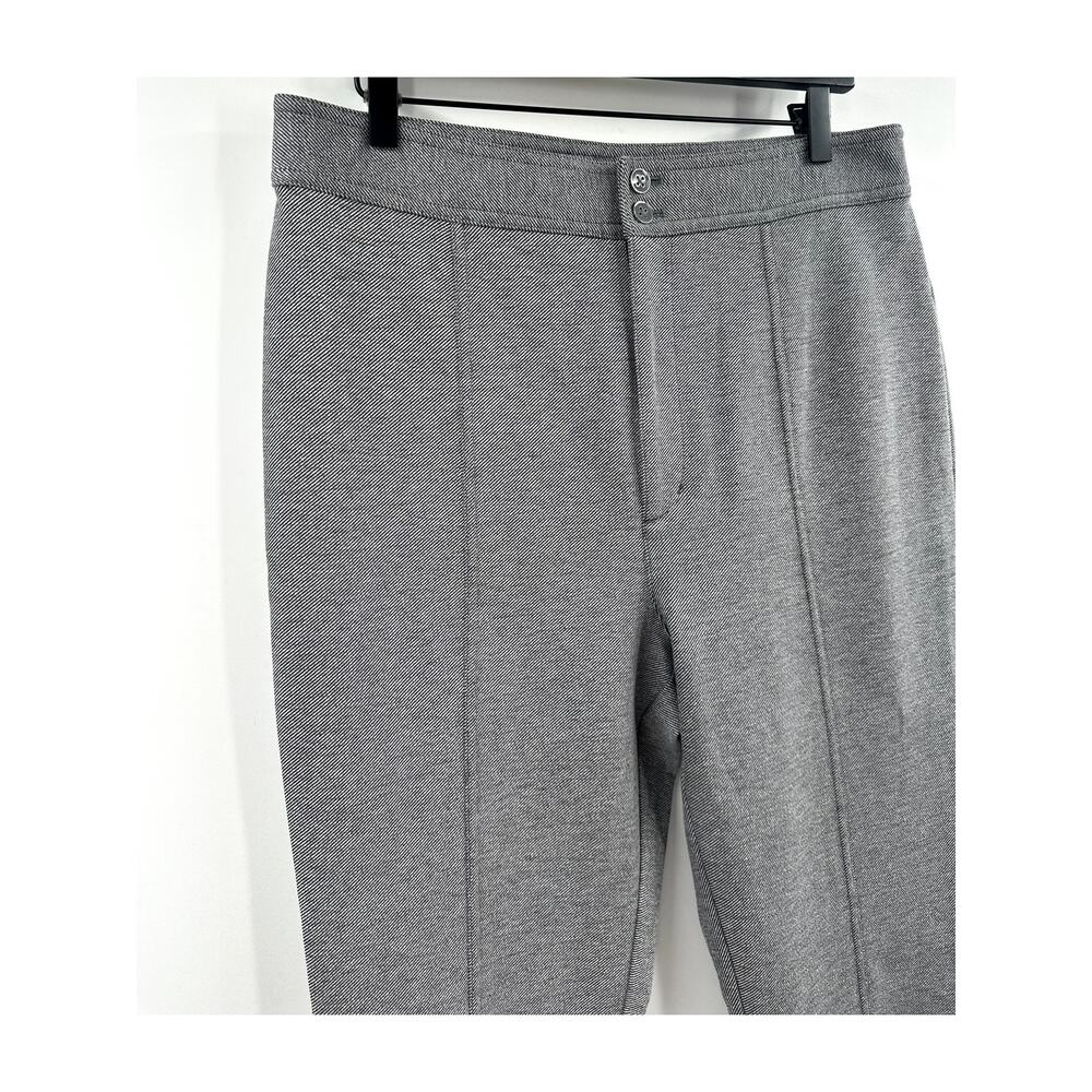Anthropologie Maeve High Waist Grey Seamed Flare Pants Size 14 - Picture 3 of 10